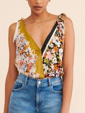 Free People Tied To You Tank In Vintage Combo Floral, Size Small